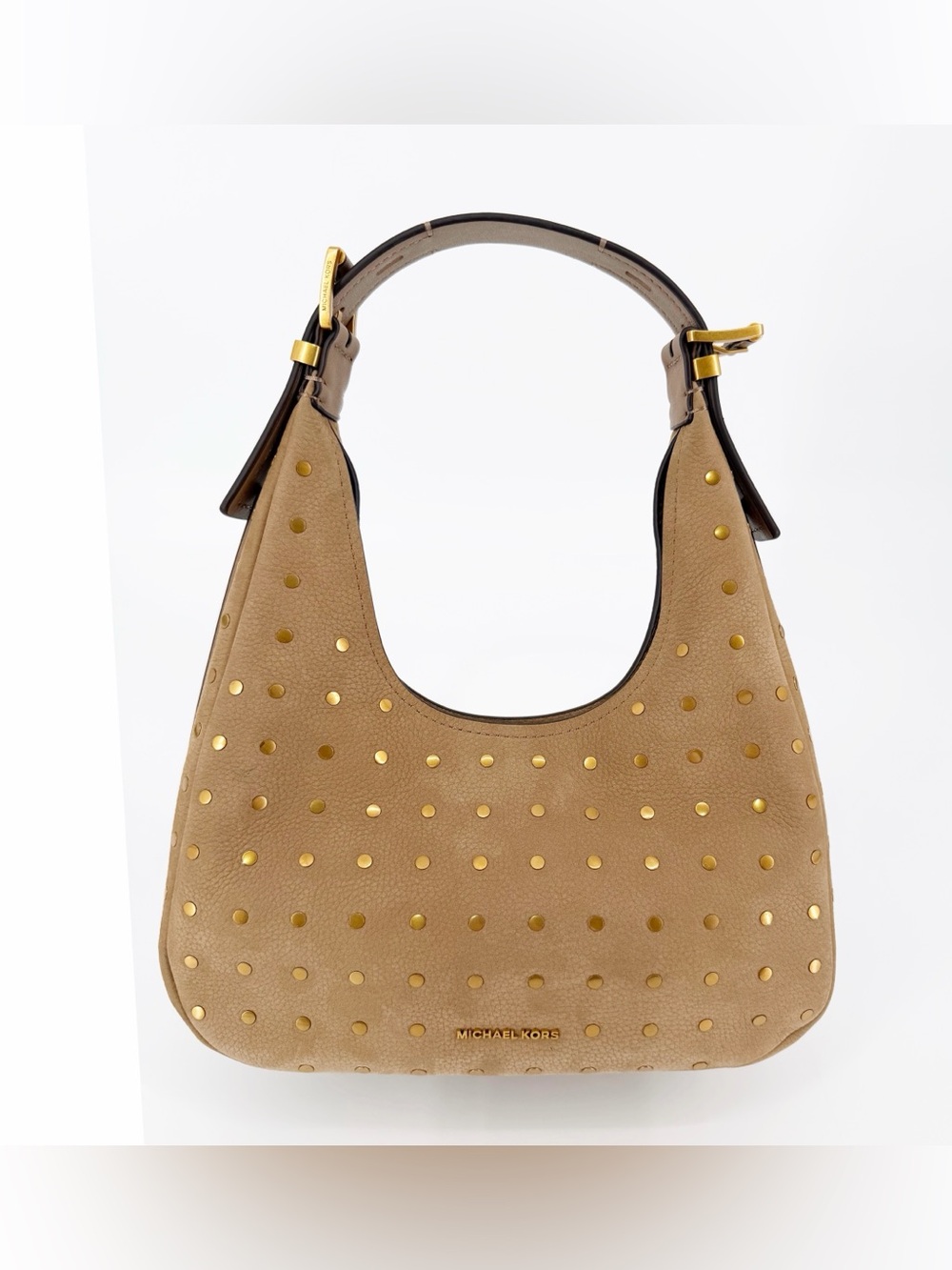 Michael Kors Nolita Small Hobo Bag Studded Shoulder Bag Pebbled Leather